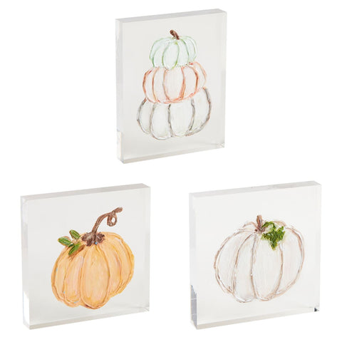 Mud Pie Acrylic Pumpkin Plaques