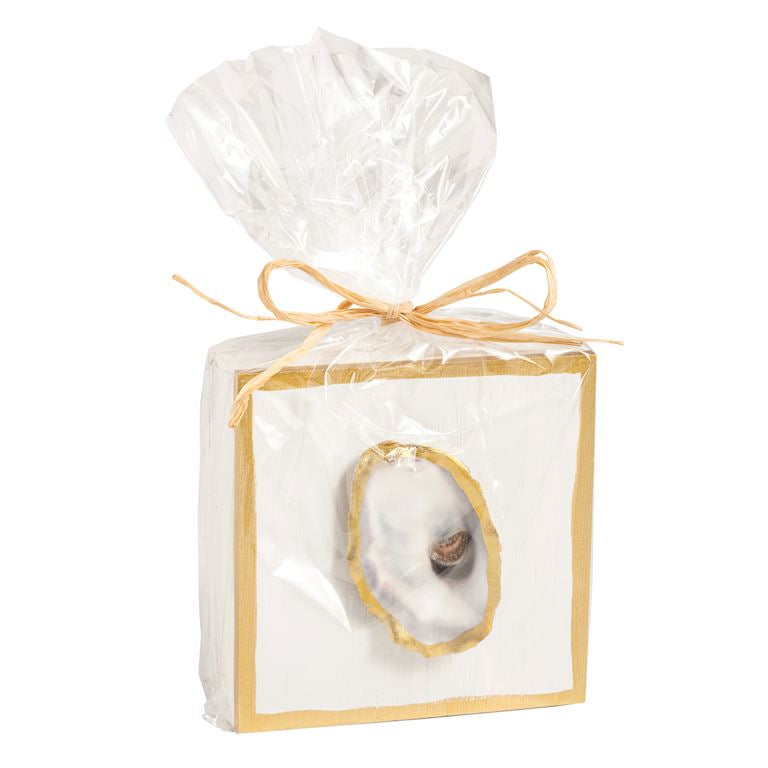 Mud Pie White Oyster Shell Plaque