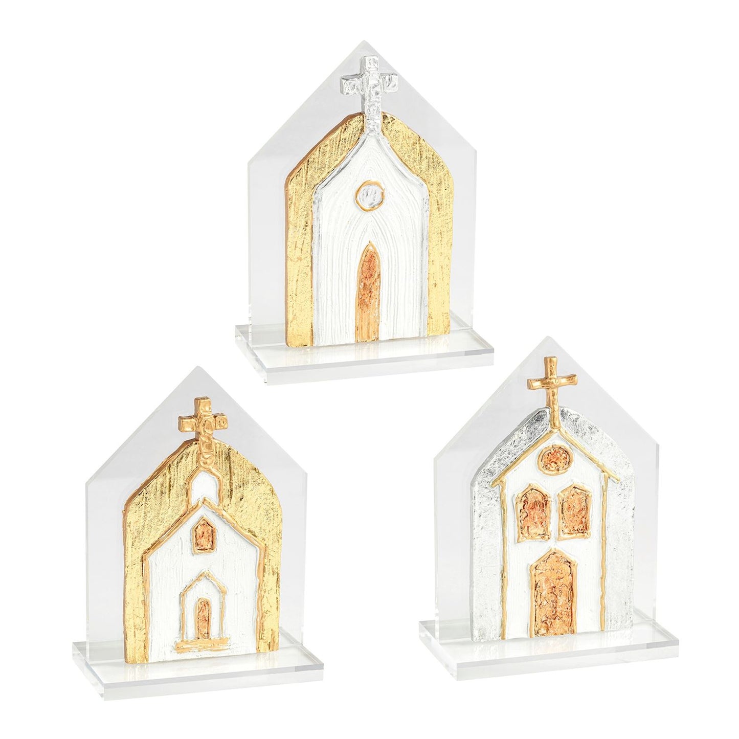Mud Pie Painted Acrylic Church