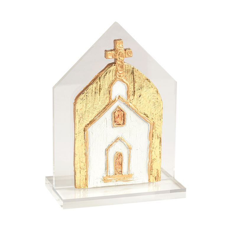 Mud Pie Painted Acrylic Church