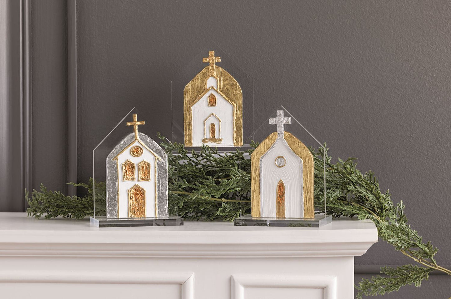 Mud Pie Painted Acrylic Church