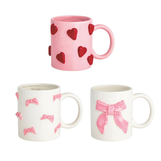 Mud Pie Bows & Hearts Mugs