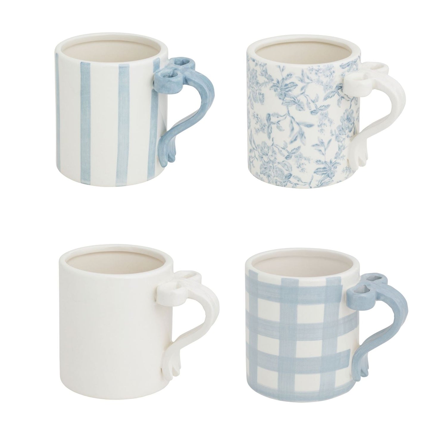 Mud Pie Gingham Bow Handle Mug