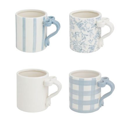 Mud Pie Gingham Bow Handle Mug