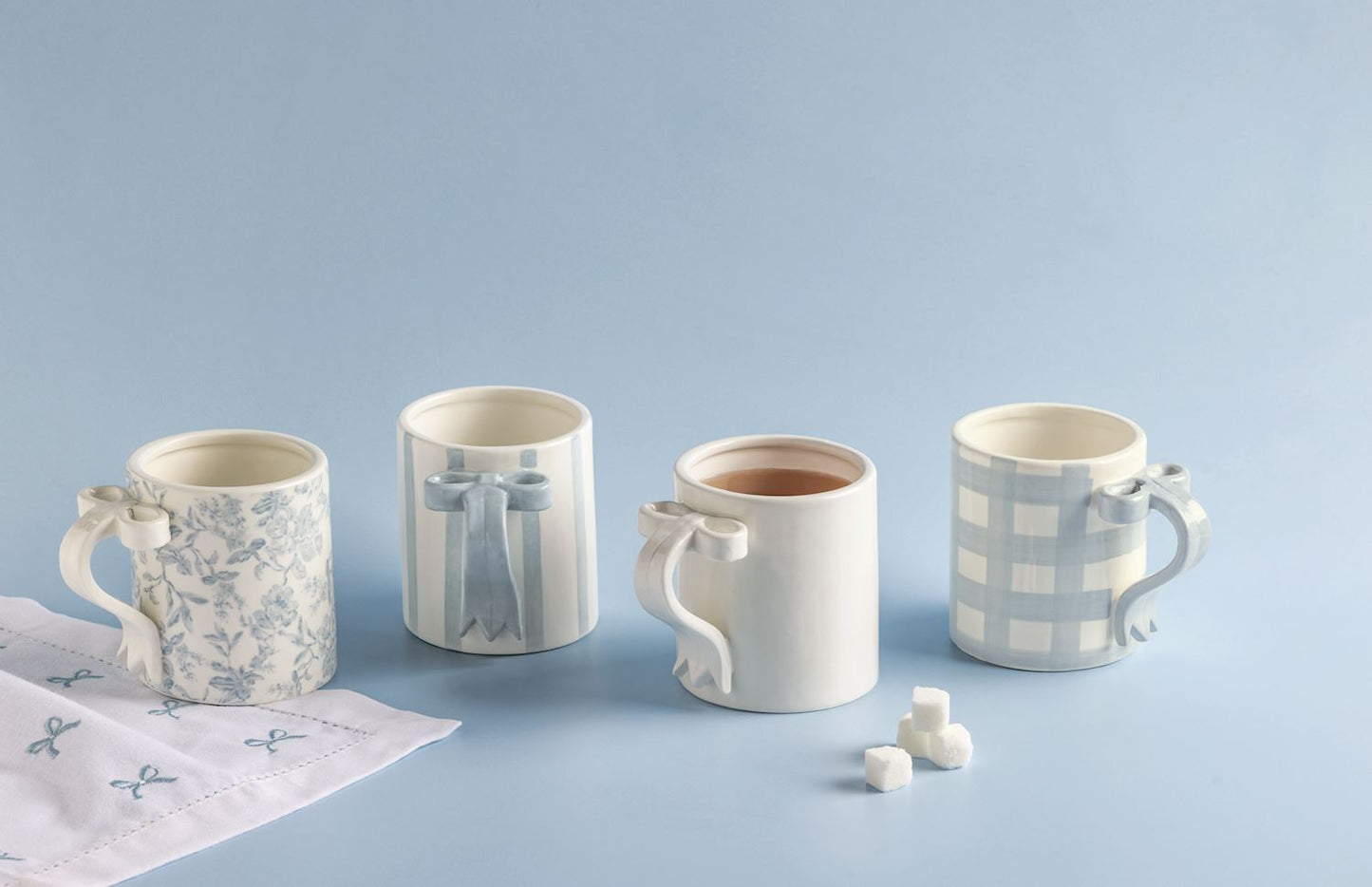 Mud Pie Gingham Bow Handle Mug