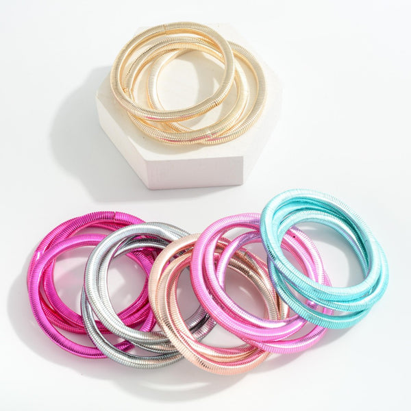 Pink Stretch Chain Link Bracelet