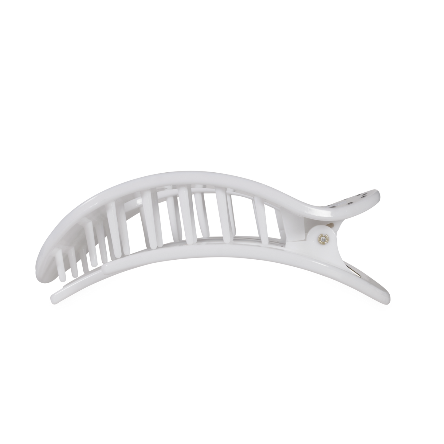 Round Flat TELETIE Clip | Large | White Polka Dot Party