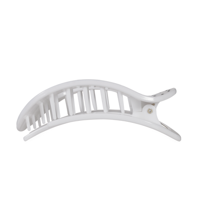 Round Flat TELETIE Clip | Large | White Polka Dot Party