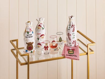 Mud Pie Christmas Drinks Beaded Towels