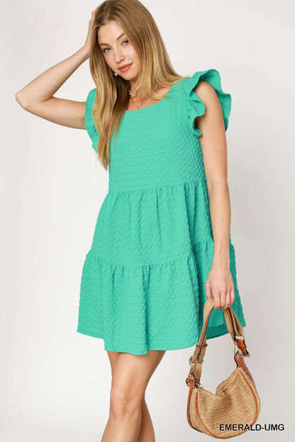 Emerald Easy Going Tiered Dress