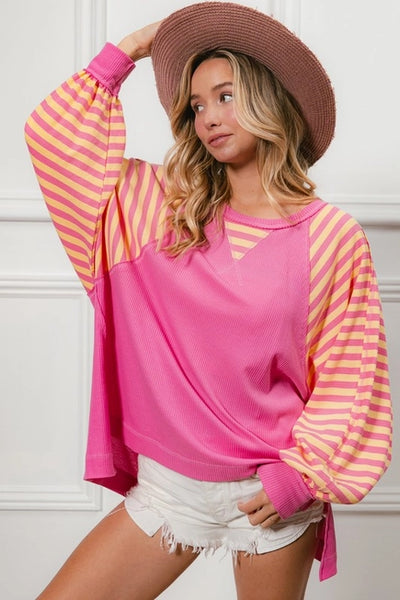 Pink Stripe Olivia Pullover