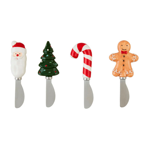 Mud Pie Christmas Ceramic Spreaders