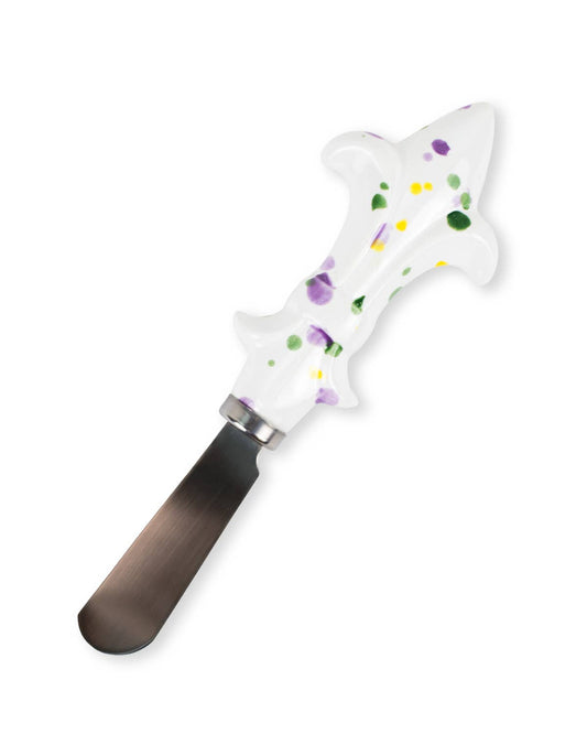 Mardi Fleur De Lis Splatter Spreader