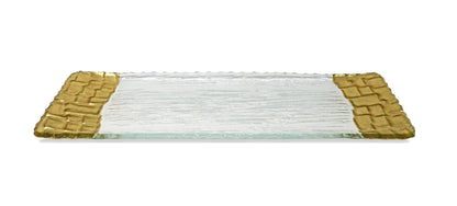 Medium Glass Tray with Gold Edges