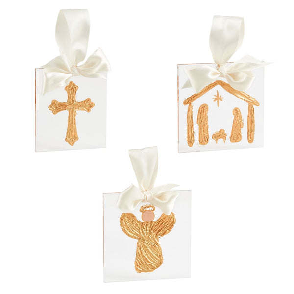 Mud Pie Gold Acrylic Ornaments