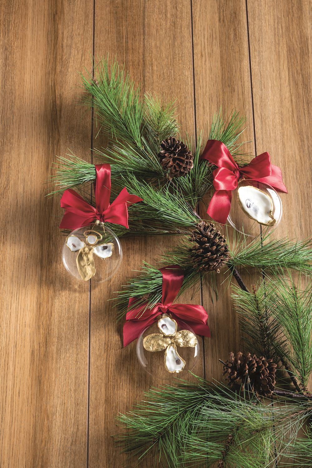 Mud Pie Flat Glass Oyster Ornaments