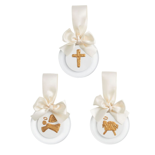 Mud Pie Gold Intaglio Ornaments