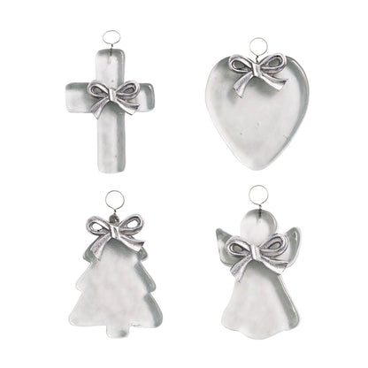 Mud Pie Metal Heart Glass Ornaments