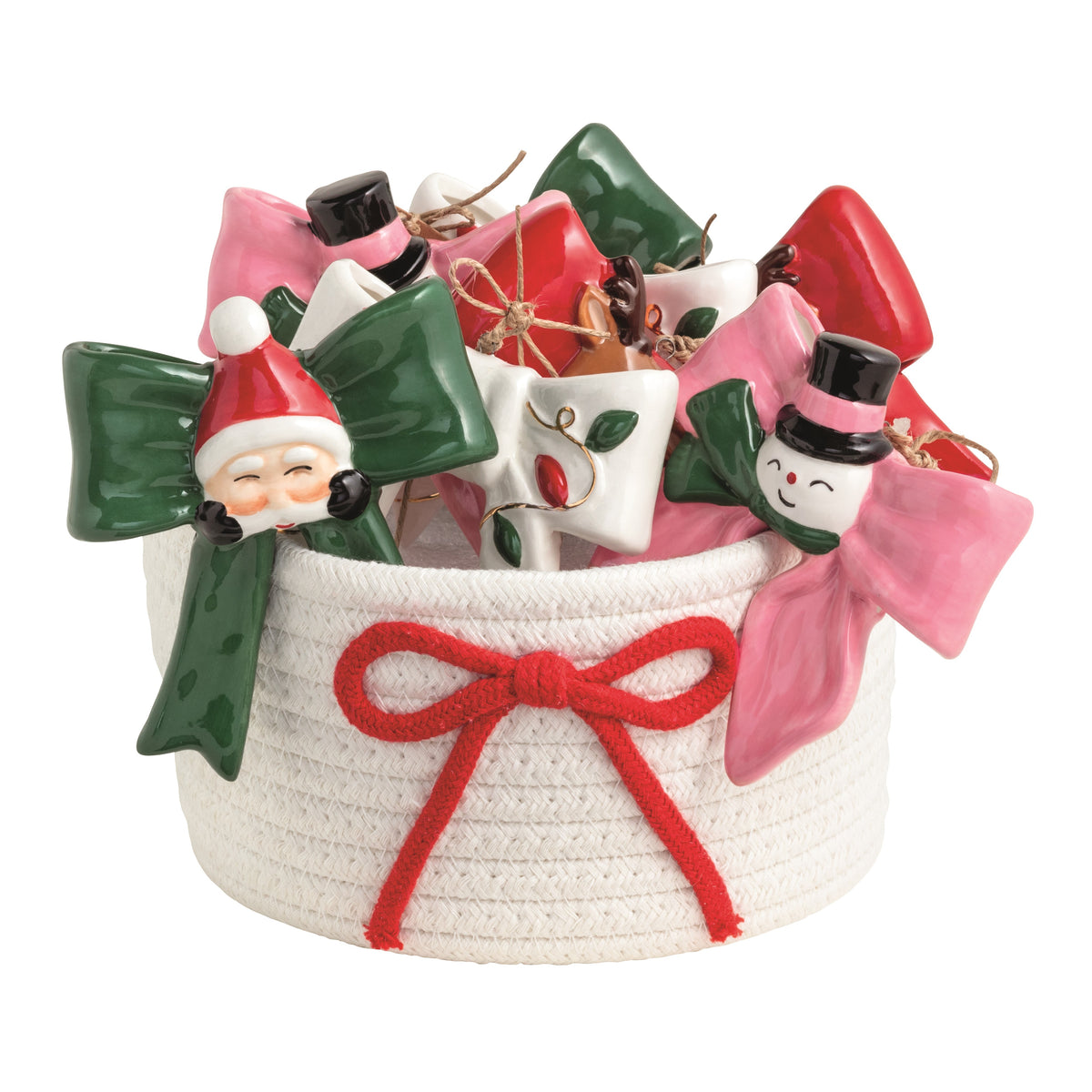 Mud Pie Ceramic Bow Ornaments