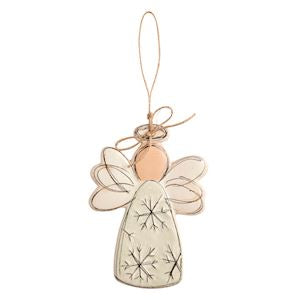Mud Pie Speckle Angel Ornaments