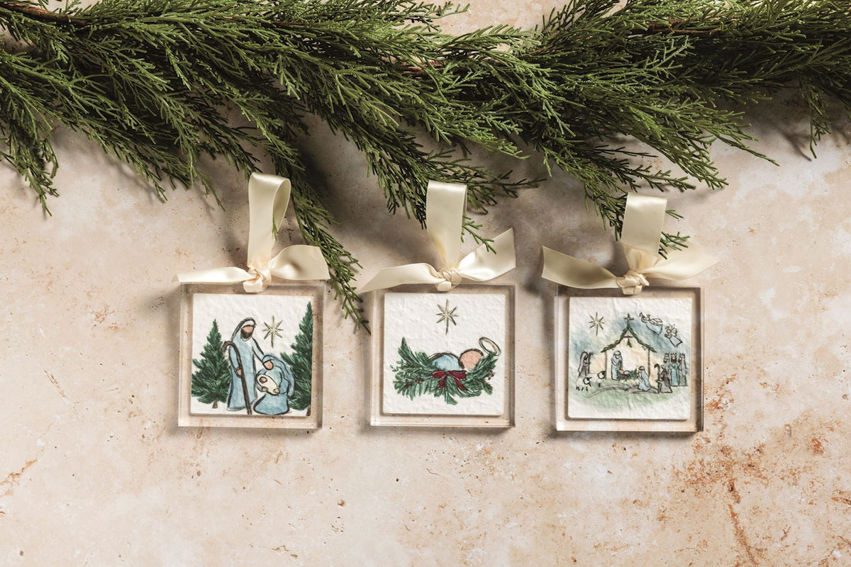 Mud Pie Nativity Acrylic Ornaments