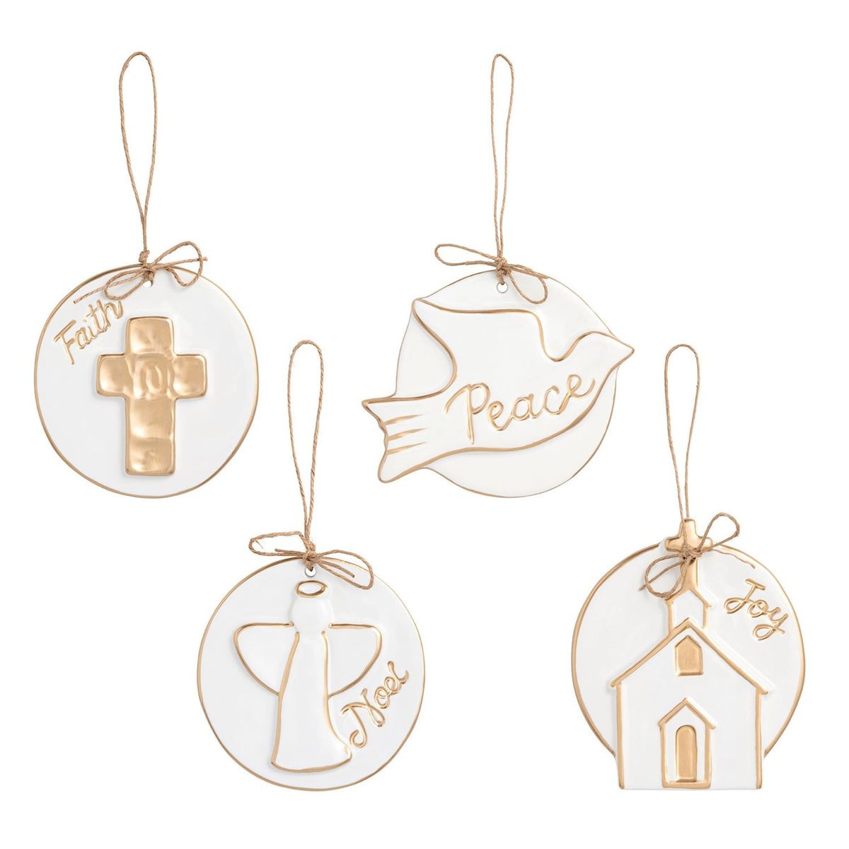 Mud Pie Gold Disc Ornaments