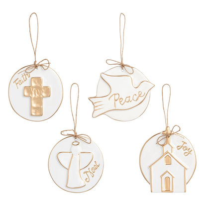 Mud Pie Gold Disc Ornaments