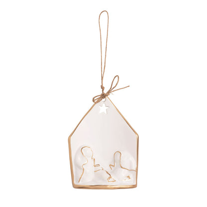 Mud Pie Ceramic Nativity Ornament