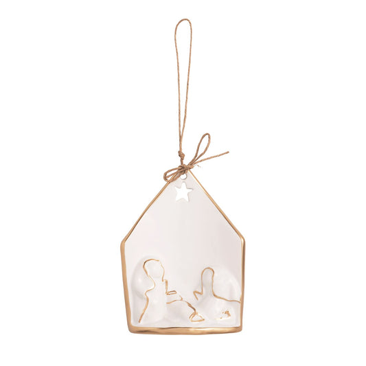 Mud Pie Ceramic Nativity Ornament