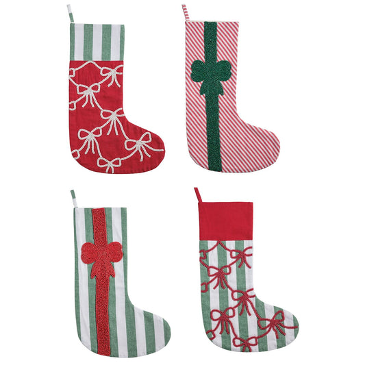 Mud Pie Bow Beaded Stocking