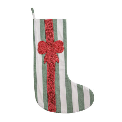 Mud Pie Bow Beaded Stocking