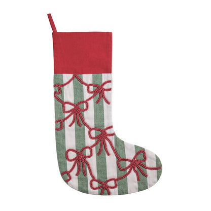 Mud Pie Bow Beaded Stocking