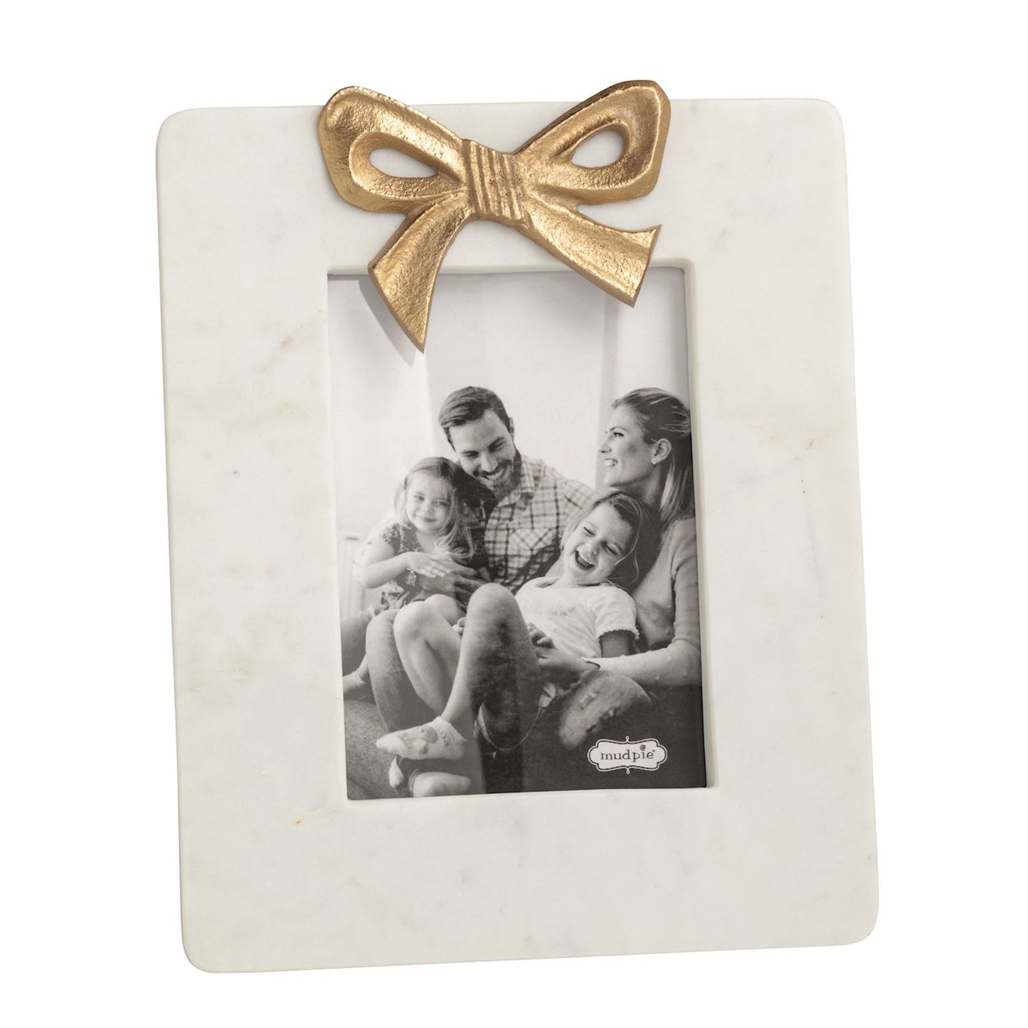 Mud Pie Large Gold Bow Marble Frame