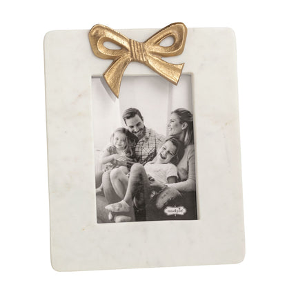 Mud Pie Large Gold Bow Marble Frame