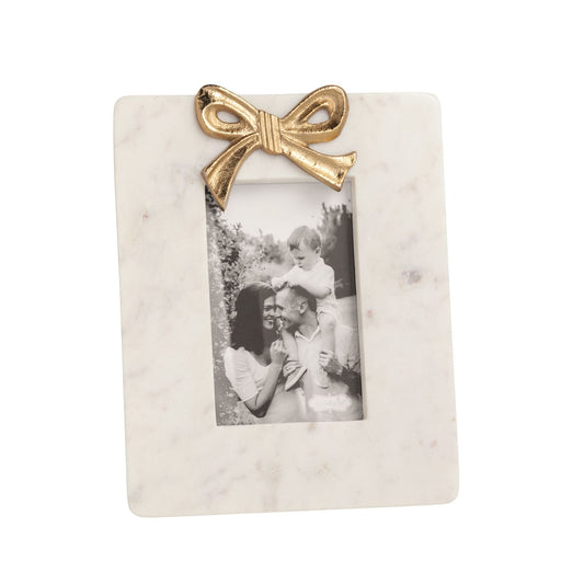 Mud Pie Small Gold Bow Marble Frame