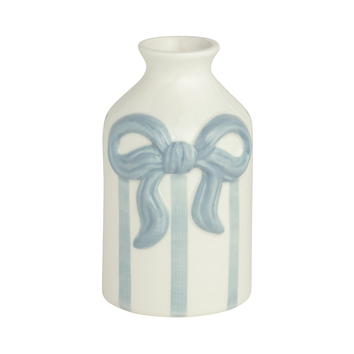 Mud Pie Blue & White Bow Bud Vase
