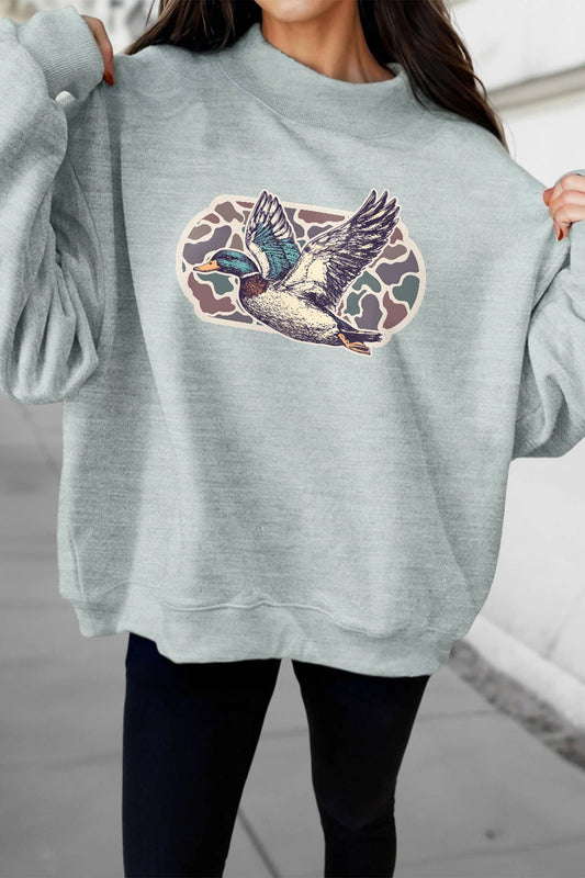 Mallard Duck Camouflage Mockneck Sweatshirt