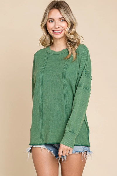 Hunter Green Mineral Knit Jami Top