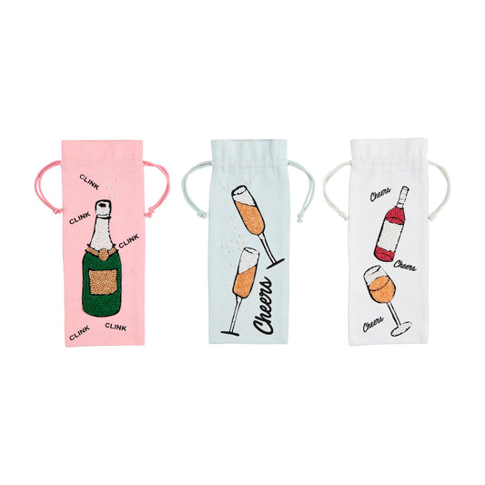 Mud Pie Beaded Wine Bags