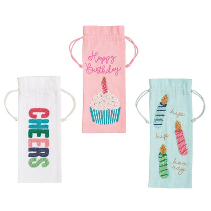 Mud Pie Beaded Birthday Wine Bags