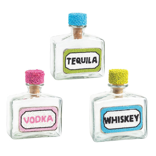 Mud Pie Beaded Bar Decanters