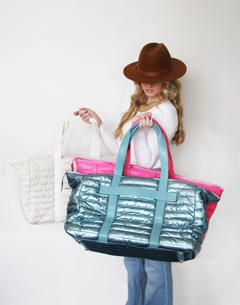 Seafoam Green Cassie Puffer Weekender