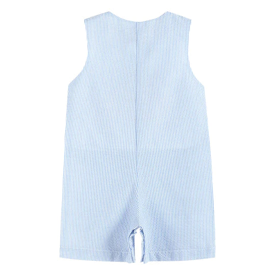 Blue Seersucker Pumpkin Shortall