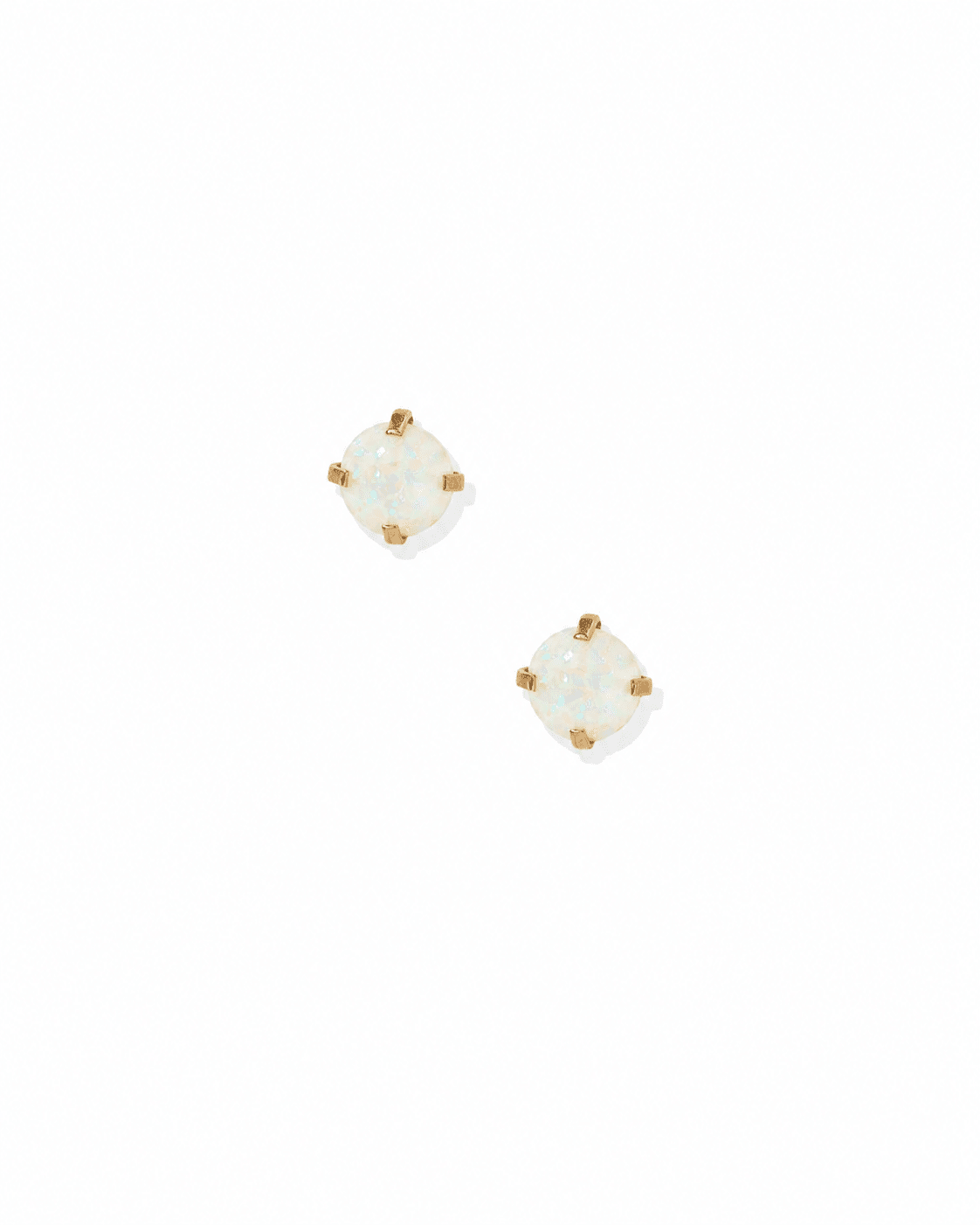 Venus Opal White Screwback Stud Earrings