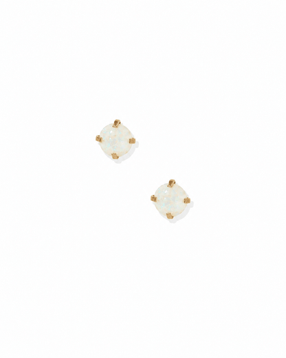 Venus Opal White Screwback Stud Earrings