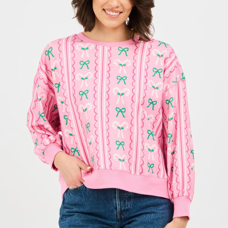 Pink Peppermint Twist Millie Sweatshirt