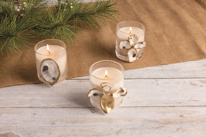 Mud Pie Bubble Glass Oyster Candle