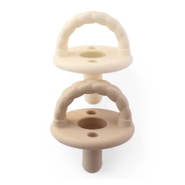 Sweetie Soother™ Pacifier 2-Pack - Toast & Buttercream Braids