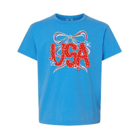 Youth Royal Caribe USA Coquette Bow Tee