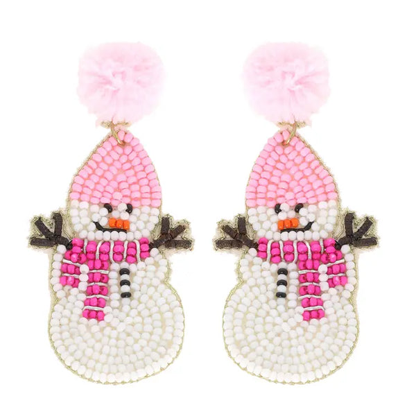 Happy & Bright Snowman Beaded Earrings
